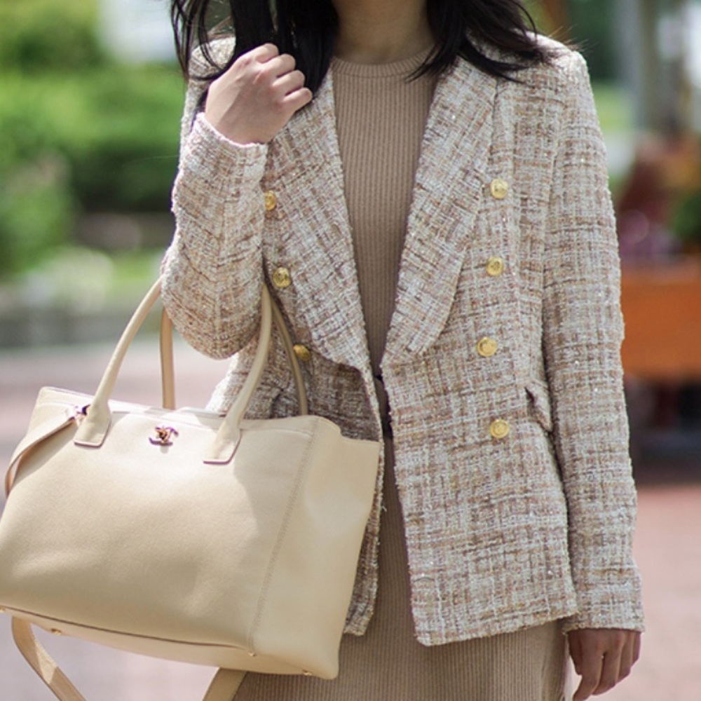 AQUA Tweed Double-Breasted Blazer - 100% Exclusive